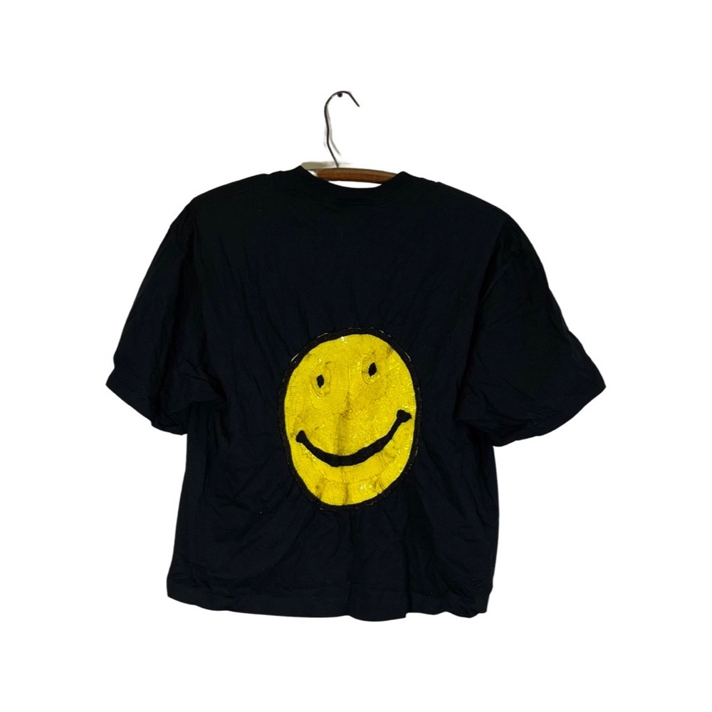 jeanette kastenberg vintage sequin smiley face t shirt small